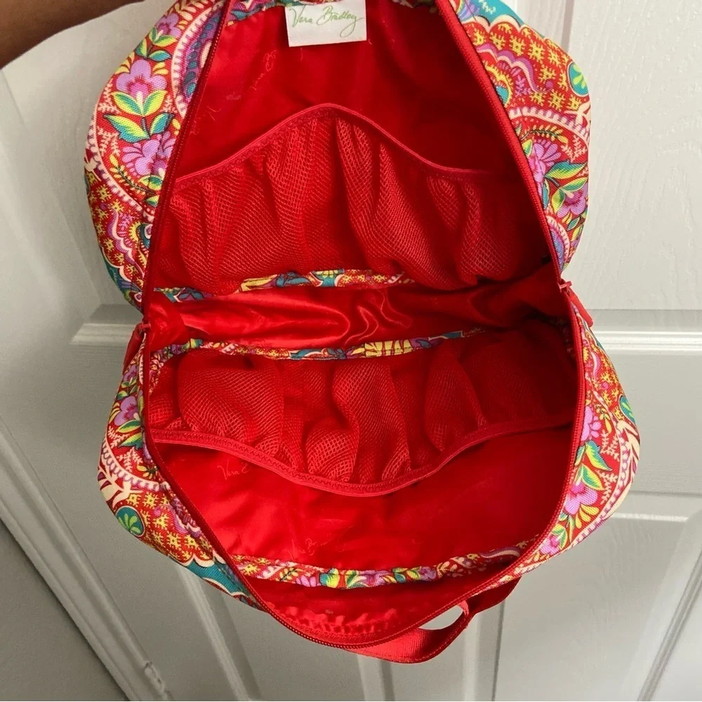 Vera Bradley Light Up Travel Organizer Bag Pink Paisley Floral Mesh Pockets - Picture 11 of 14